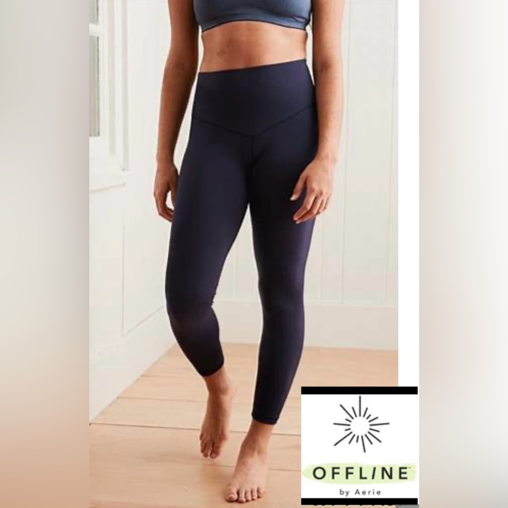 Offline by Aerie Women’s Sz S Steel Blue Real Me Hi Rise‎ 7/8 Legging